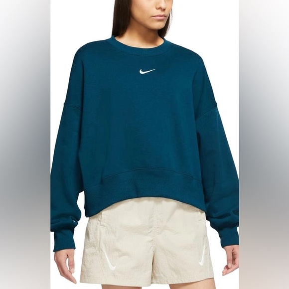 Nike Phoenix Fleece Valerian Blue Crewneck Sweatshirt – Size Medium - Picture 1 of 8